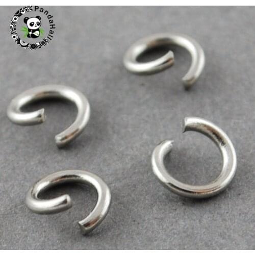 Pandahall 10 g 4/5/6/7/8mm 304 Stainless Steel Jump Rings Open Jump Rings for Jewelry Findings Making Accessories 8 Sizes