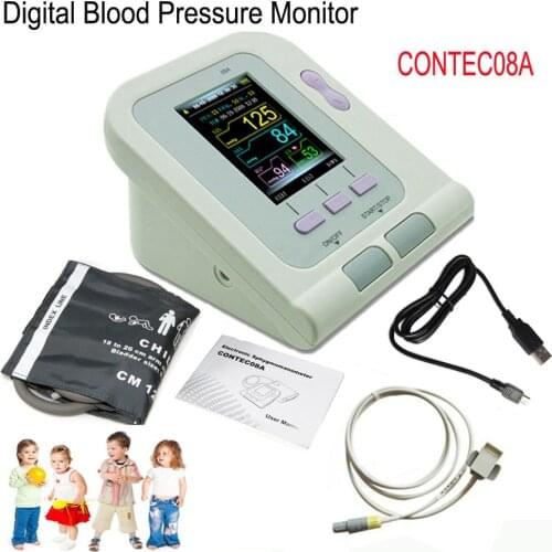 Pediatric Digital Blood Pressure Monitor 08A OLED Upper Arm Electronic Sphygmomanomete NIBP Child Cuff+ Probe+Software