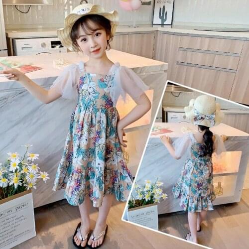 Girls Dress Summer 2021 American Style Children Cotton Fashionable Princess Sukienki Dla Dziewczynek Vestidos