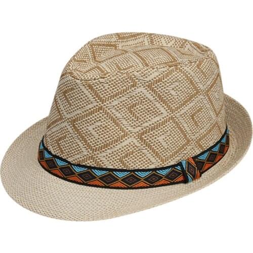 Fibonacci Hot Classic Jazz Hats For Women Men Summer Sun Hat Elegant Homburg Gentleman Beach Hat Straw Cap Panama Hat