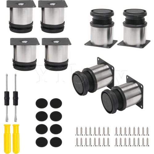 8x Stainless Steel Round Sofa Table Feet for Furniture Parts 50x60mm