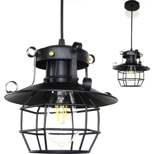 Retro Vintage Industrial Chandelier Lampshade Antique Loft Decor Iron Hanging Pendant Lamp for Cafe Bar Indoor Lighting
