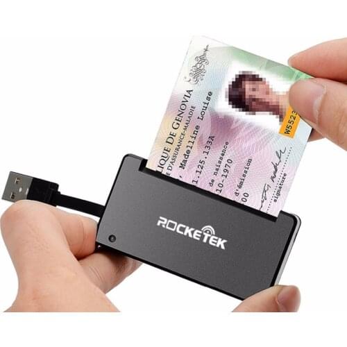 ROCKETEK SCR3 CAC ID SIM Chip Smart Card Reader USB 2.0 Suit for CAC (Universal Access Card) Government ID National ID Card