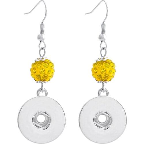 Fashion Pair Zinc Alloy Crystal Bead Simple Elegant Snap Drop Earrings Fit 18-20MM Xinnver Snap DIY Xinnver Jewelry ZI005