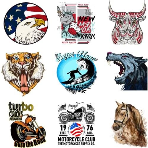 Iron-on Transfers for Clothing Ironing Patches Stickers Rock Diy Motorcycle Patch Flex Fusible Transfer Vinyl Adhesive Stripe C