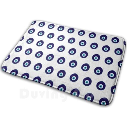 Turkish Blue Eye Bead Pattern Mat Rug Carpet Anti-Slip Floor Mats Bedroom Turkish Eye Blue Nazar Amulet Mashala Turkey Turkic