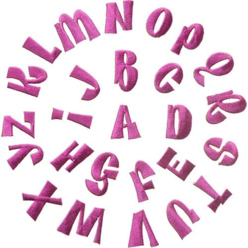 Ursmart Rose Red English Letters alphabet embroidered patches applique iron on letters for clothing DIY accessories name patch