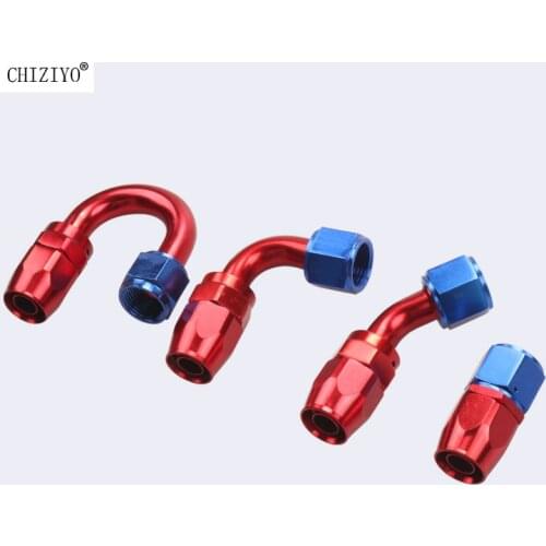 1 PC Hose Connector AN4 AN6 AN8 AN10 0 45 90 180 Degree Oil Fuel Swivel Hose End Fitting Oil Hose End Adaptor Kit