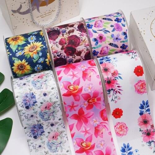 10 Yards 3inch 75mm Cartoon Printing Grosgrain Ribbon For Hair Bows DIY Crafts Handmade Accessories 55561