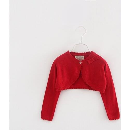 2021 Red Baby Girls Cardigans Sweater Jacket Bow Purple Baby Girl Coat of 1 2 3 4 Years Old Outcoat Shawl Baby Clothes OKC195109