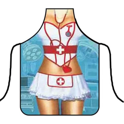 3D Funny Nurse Aprons Women Apron Dinner BBQ Party Cooking Apron Adult Baking Accessories Funny Gifts For Men WQ294