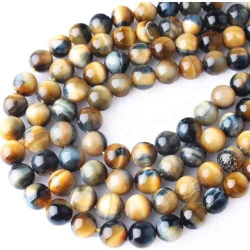 6-12mm High Quality Loose Bead Mixed With Golden Tiger Eye Stone Wealth Healthy Purify Gift Unique Energy Crystal String Cure