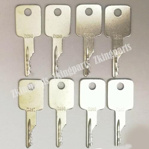 8PCS D250 Key Fit For Case Backhoe & Skid Steer Equipment Key