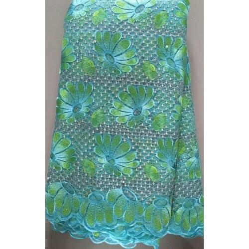 Turquoise 2020 African Net Lace Fabric, High Quality Elegant Nigerian Wedding Lace Fabrics Stones French Tulle lace YLL3043