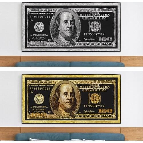 Dollar Bill Cash American Currency Money Art Canvas Painting Abstract Prints and Posters Wall Art Pictures for Living Room Decor