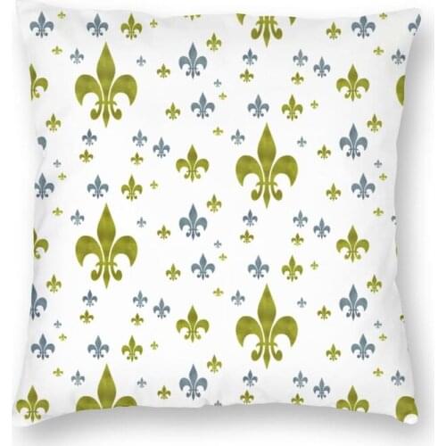 Sacred Fleur De Lis Symbol Cushion Cover Sacred Lily Flower Throw Pillow Case for Living Room Fashion Pillowcase Home Decor