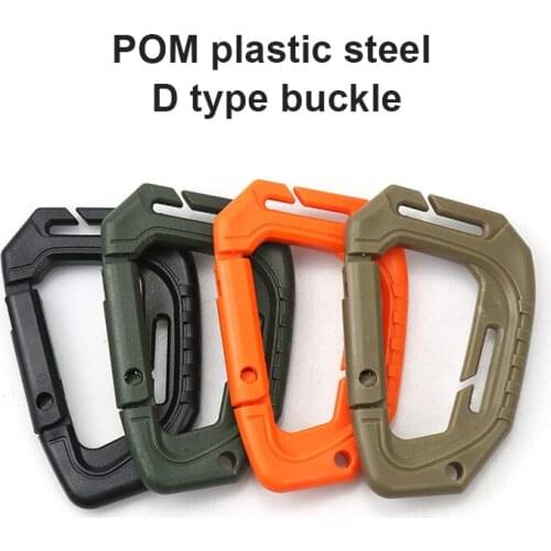 Outdoor Climbing D Shaped Buckle Mountaineering Caving Safety Carabiner Key Chain Hook Clip Backpack Snap Clip Lock Buckle