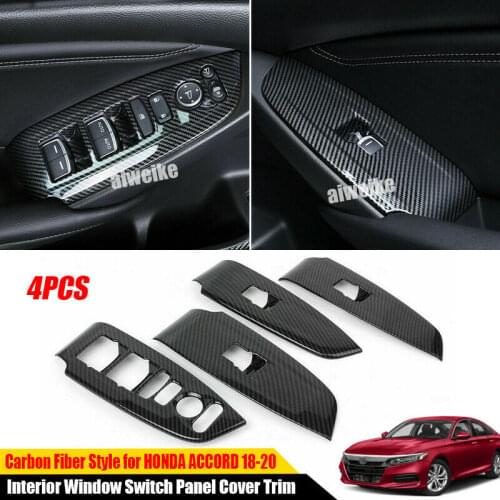 For Honda Accord 2018-2021 Carbon Fiber Interior Window Switch Panel Cover Trim car accessories