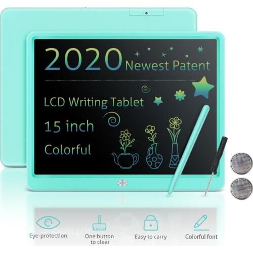 LCD Writing Board 15 Inch Colorful Electronic Drawing Graphic Board Digital Tablet Handwriting Erasable Pad for Kids Gift