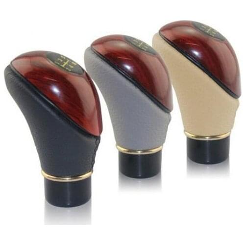 Mahogany PU 5-Speed Manual gear shift knob Lever Car Styling Stick Shift Car Modification Accessories