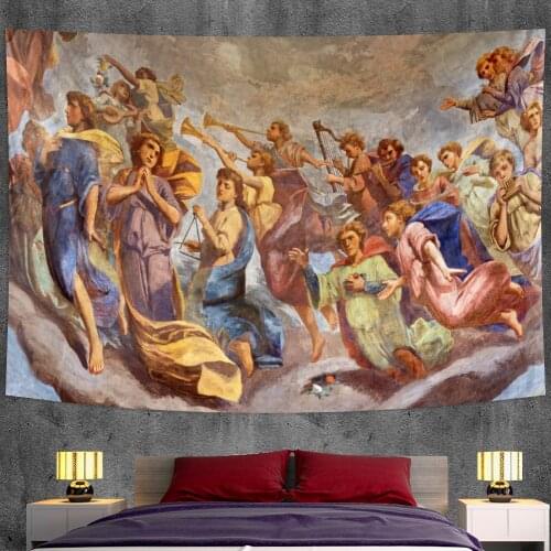 Christian mural home decoration tapestry Angel psychedelic scene Bohemian decorative tapestry Mandala sofa blanket bed sheet