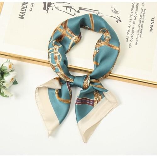 Square Print Feeling Silk Scarf Design Women Shawl Wraps Foulard Hijab Headband Scarves Pashmina Paisley Large Bandana Scarves