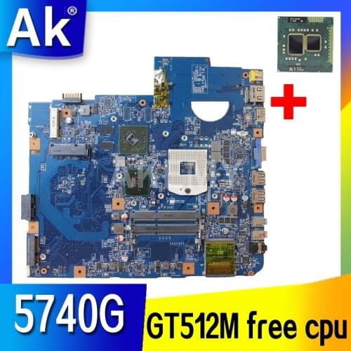 Akemy For Acer aspire 5740G 5740 5740Z Laptop motherboard MBPMG01001 MB.PMG01.001 48.4GD01.01M HM55 DDR3 512MB GPU free cpu