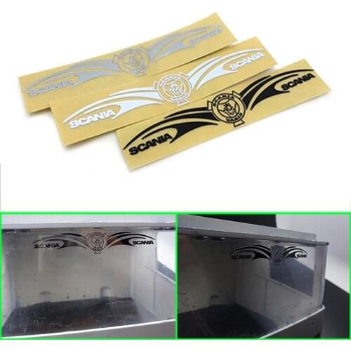 Metal Paster Front Windshield Decoration Sticker for 1/14 Tamiya RC Truck Car SCANIA R730 R470 R620 Diy Parts