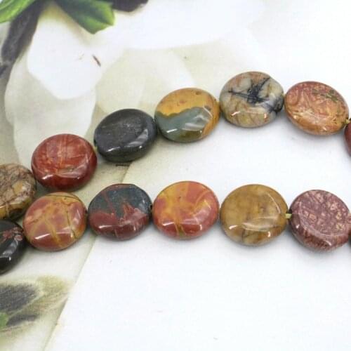 Coin shape multicolor picasso loose beads 12mm 15" DIY best selling stone beads women jewelry making design