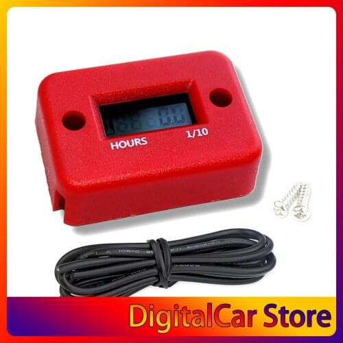 Motorcycle Inductive Digital Waterproof Hour Meter Engine Gauge Hour Meter LCD Display for Bike Motorcycle ATV Boat Offroad