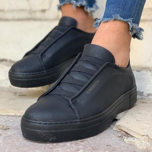 Chekich Mens Sneakers Black Non Leather Elastic Band Casual Shoes 2021 Fall Fashion Wedding Odorless Slip-On Comfort Base Office Suits Vulcanized Formal Footwear Solid Lightweight Air Breathable CH013 V6