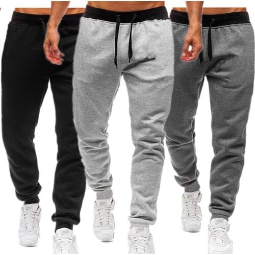 Casual Sports Jogging Mens Trousers Fashion Drawstring Pants Loose Beam Leg Trousers Pure Color Plus Size Fitness Track Pants