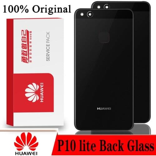 Original Back Cover for HUAWEI P10 Lite Tempered Glass Spare Parts Back Battery Door Housing with Camera Frame Repair Parts