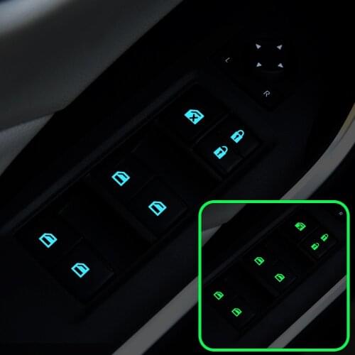 Car Door Windows Control Panel Luminous Button Sticker for Seat ibiza 6j 6l fr Ateca Altea xl leon 2 ateca fr ibiza Alhambra