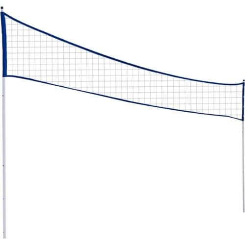 Outdoor Portable Volleyball Net Folding Adjustable Volleyball Badminton Tennis Net with Stand Pole for Beach Grass Park Venues