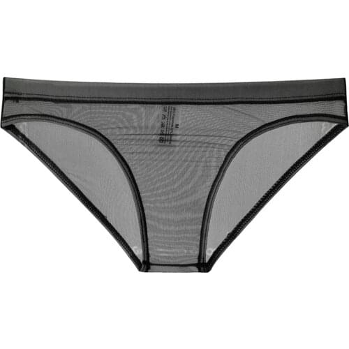 Sexy Mesh Mens Panties Hollow G-String See Through Underwear Temptation Low-Waist Underpants Erotic Lingerie Breathable Panties