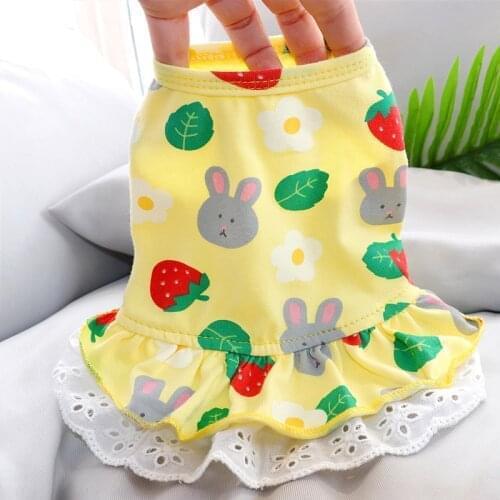 Spring Summer Dog Clothes Cotton Pet Shirt Chihuahua Puppy Dog Costume For Small Dogs Vest Dresses Pet Clothes Products York Pug