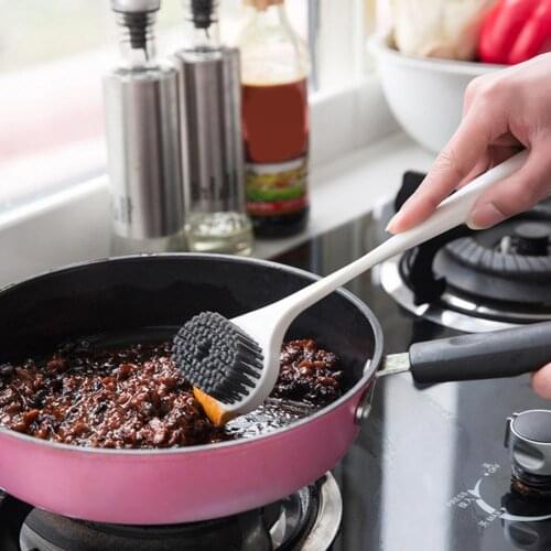 1pcs Cleaning Brush Multi-functional Ergonomic Design Hanging Hole Long Handle Plastic Dish-washing Brush for Kitchen Clean Tool