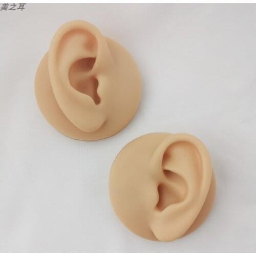 Silicone simulation human ear model piercing acupuncture ear point practice teaching earrings display props