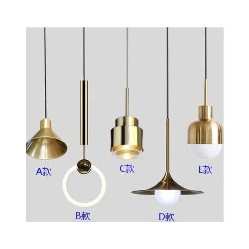 Modern Led Metal Pendant Lights Wrought Iron Glass Round Ball Brass Rod Hanging Lamp For Living Roomcafekitchen Nordic Lighting