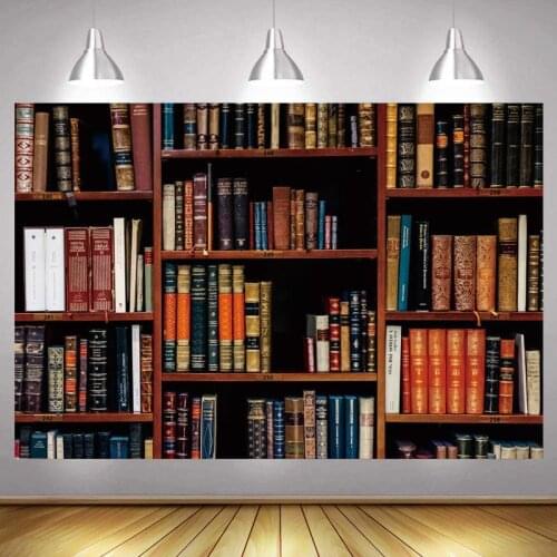 Shelving Bookcases Childrens Library Photo Backdrop Happy Birthday Party Student Decoration Photography Backgrounds Banner