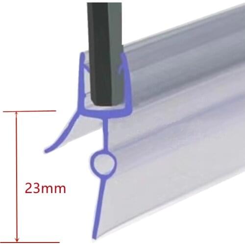 Shower Screen Seal Strip PVC Door Bath Shower Seal Strips for 6mm Glass 13-23mm Gap Glue-free Waterproof Weatherstrip #40