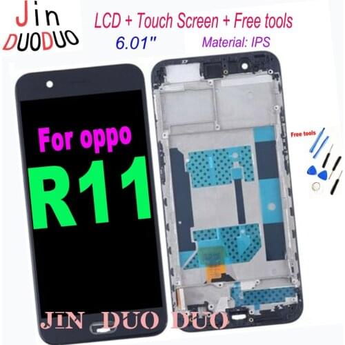 For OPPO R11 LCD Display Touch Screen Digitizer Assembly With Frame Replacement Parts + Gifts