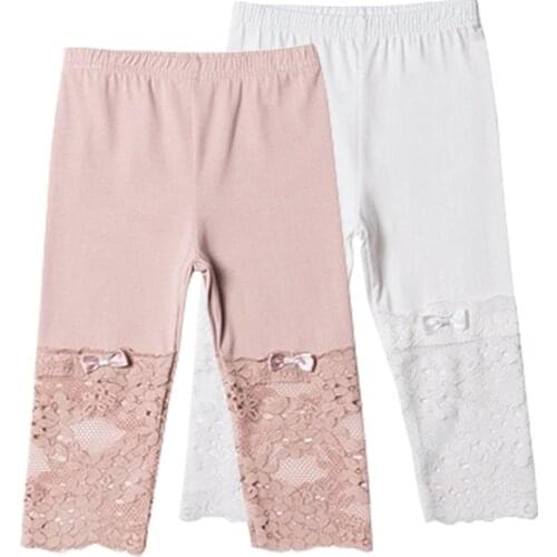 2019 New Kids Girls Leggings Baby Girl flower Kid Toddlers comfort Stretchy Pants Hot Summer Trousers Fashion 2colors