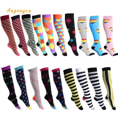 2021 European And American Elastic Compress Stockings Nylon Nurse Professional Pressure Long Legs Women Stocking 5pair/lot