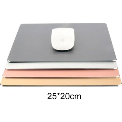 25x20cm Aluminium Alloy PU 2 Side Use Gaming Hard Metal Material Personalized Durable Mouse Pad Mat Comfort Mice Pads