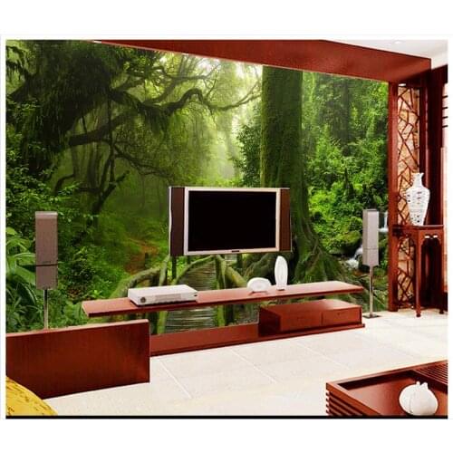 3D wall murals wallpaper custom picture mural Green tree landscape tropical rain forest background wall papers home decor