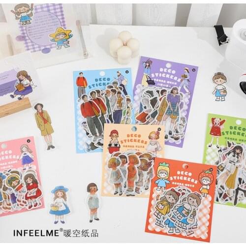 40 Pcs/pack Cute Cartoon Girl Decorative Sticker Scrapbooking Diy Label Diary Stationery Album Journal Fashion Boy Stick