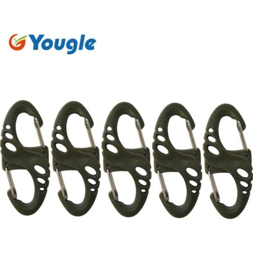 5 pcs/lot Portable Camping Hiking 8 Shaped S Shaped Paracord quick release Quick link Buckles Carabiner Clip Hook Key Chain Ring