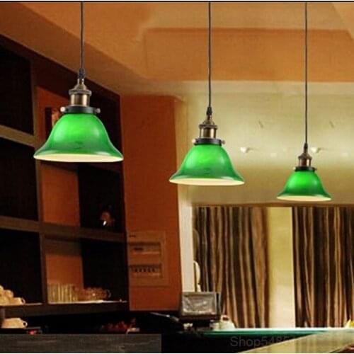 American Retro Glass Pendant Light Vintage Bar Living Room Bedroom Cafe Pendant Lamp LED Industrial Decor Kitchen Hanging Lights